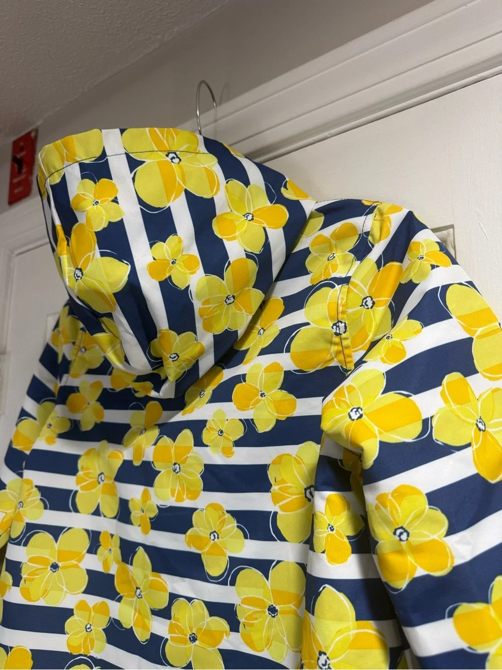 Gymboree - Girls Yellow Floral Stripe Raincoat